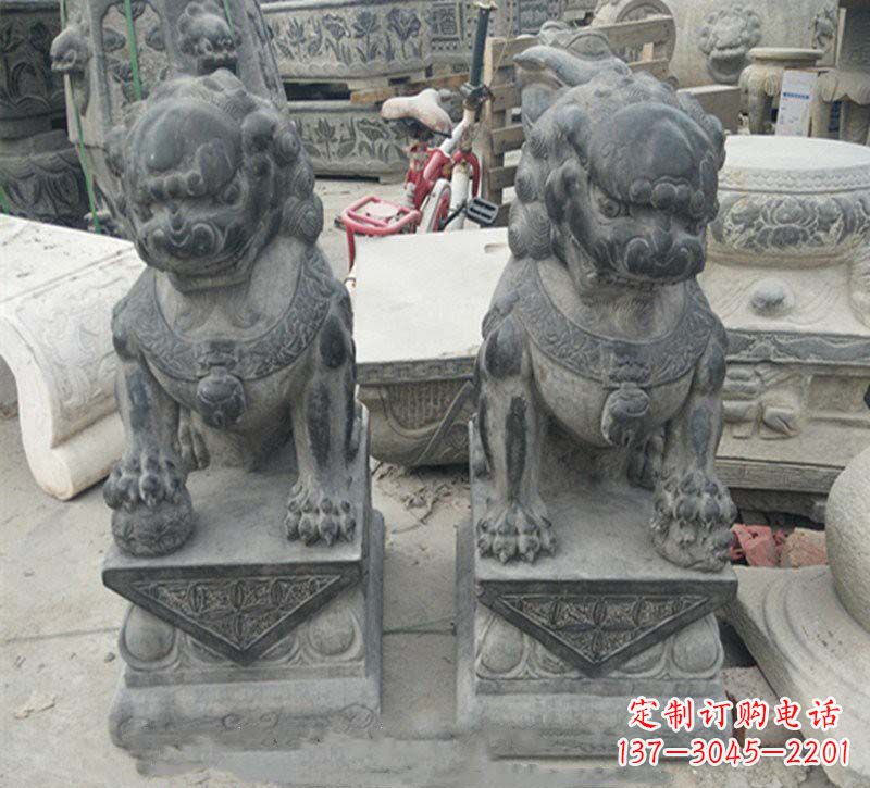 大同青石仿古门口狮子雕塑
