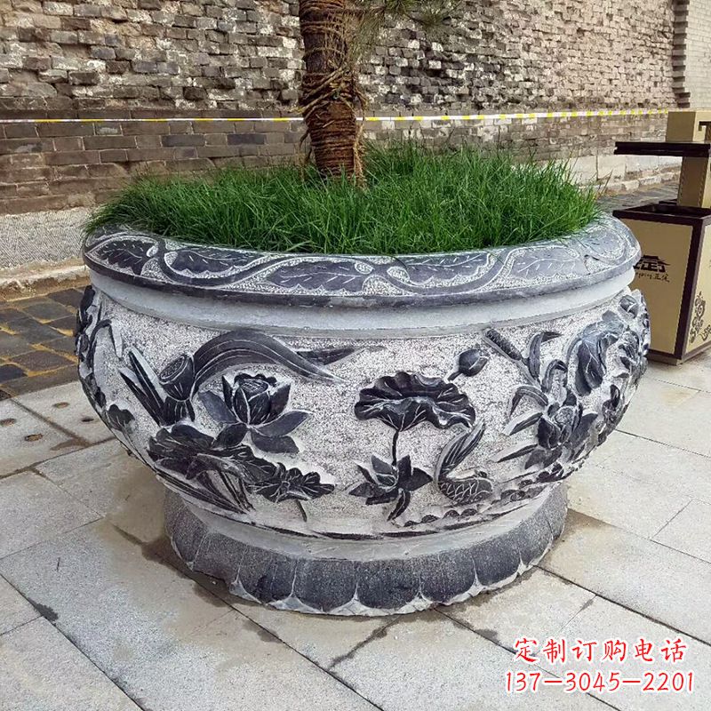 大同青石仿古鱼缸花盆