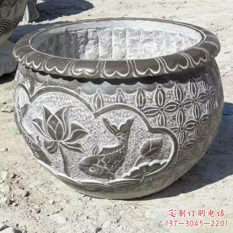 大同精致青石浮雕水缸,为您打造精美绝伦的定制雕塑