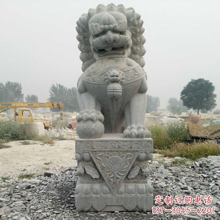 大同完美雕刻,精美青石狮子雕塑