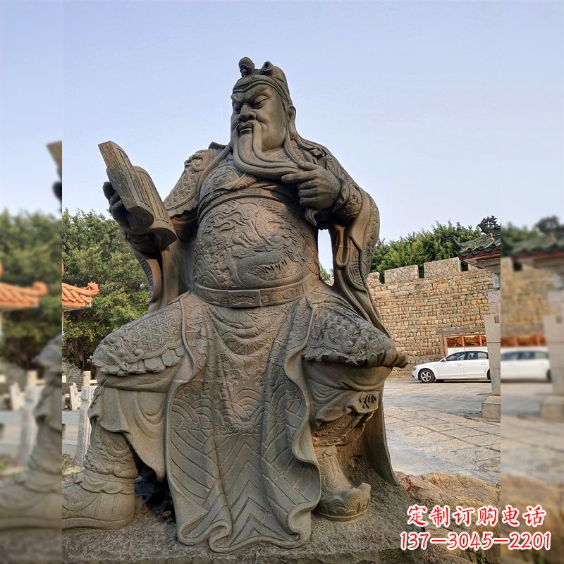 大同青石关公雕塑,让您的家居更加古典优雅
