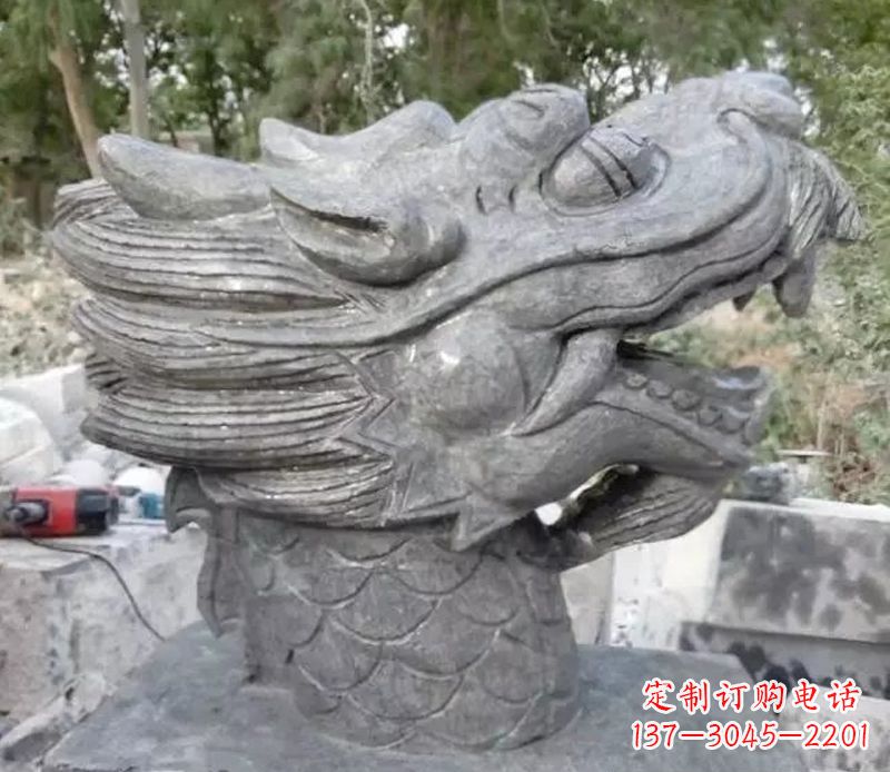 大同青石龙头雕塑