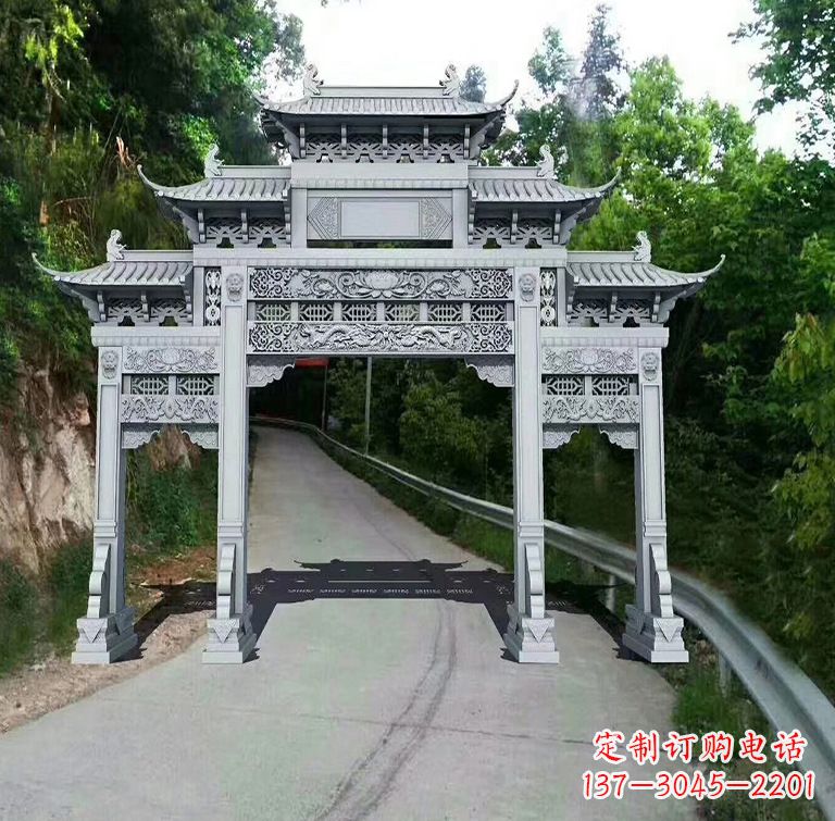 大同青石牌坊雕塑,演绎精致经典