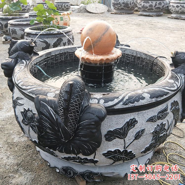 大同青石喷水鱼缸