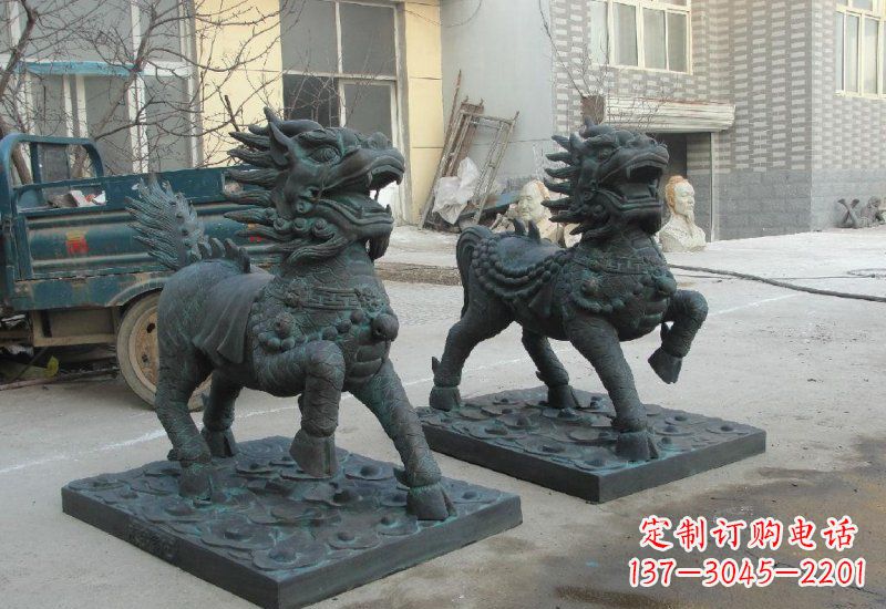 大同唯美雕塑:青铜立式麒麟