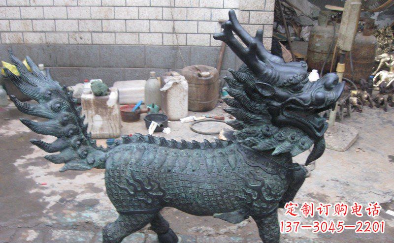 大同青铜雕制神兽麒麟,艺术匠心之至