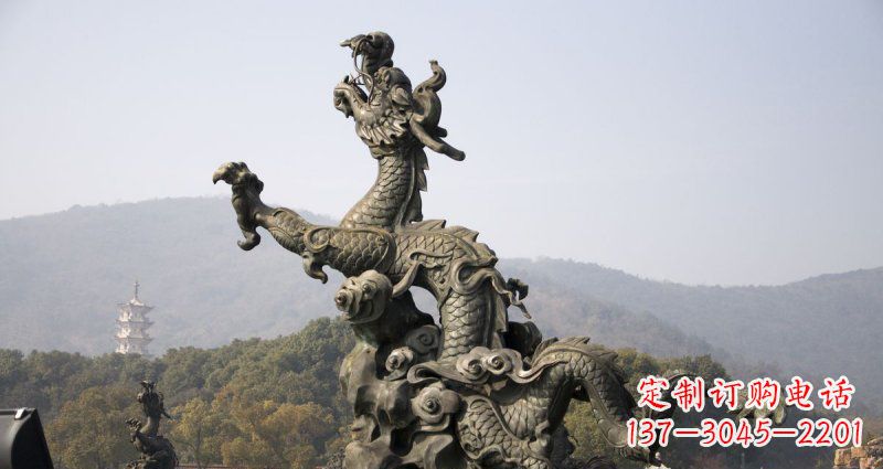 大同中领雕塑|传统青铜神龙出水铜雕