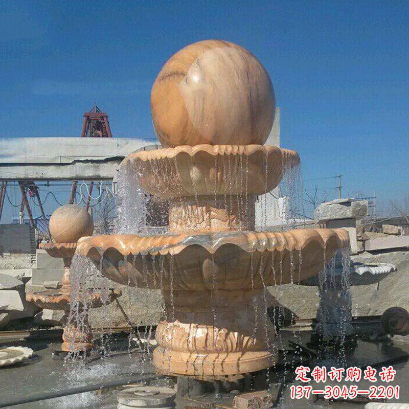 大同曲阳石雕风水球喷泉:给你家的空间带来最好的祝福
