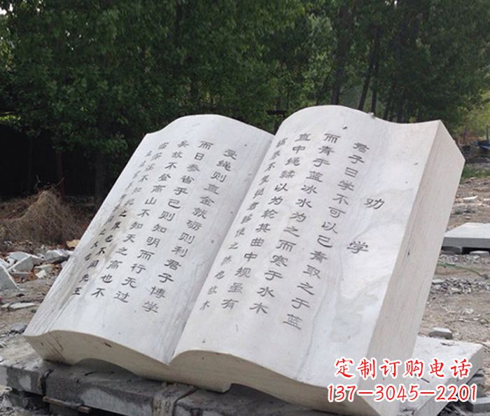 大同劝学书籍学校景观石雕 (2)