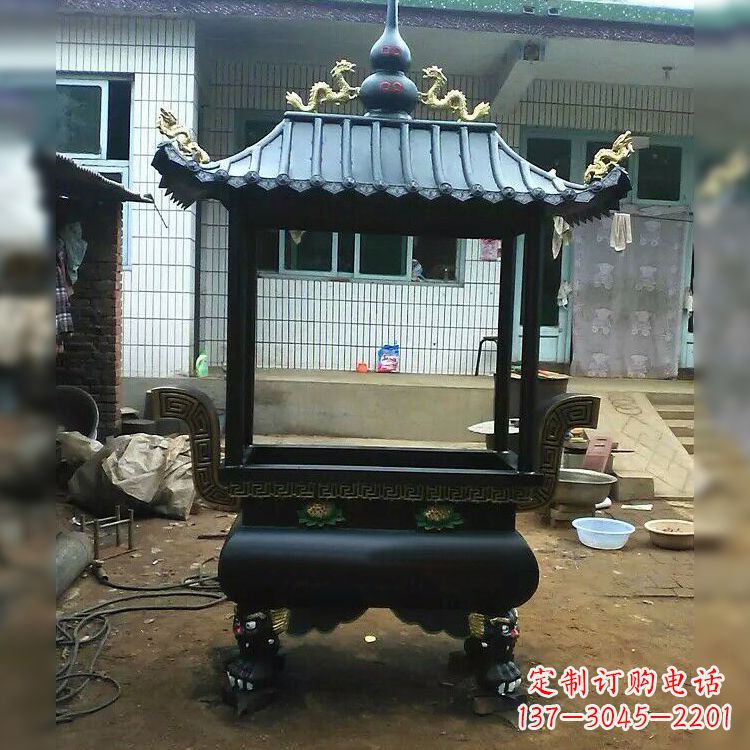 大同中领雕塑精美全铜香炉古典雕塑