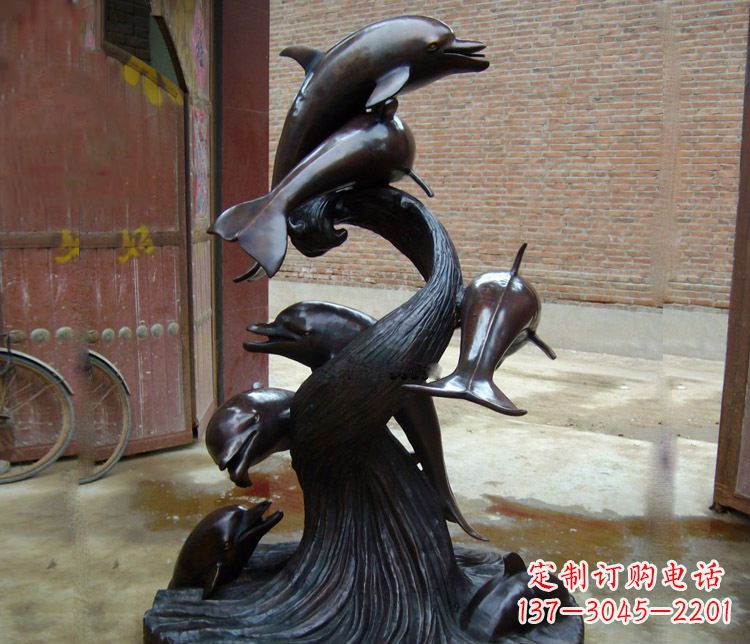 大同尊贵华丽的海豚雕塑