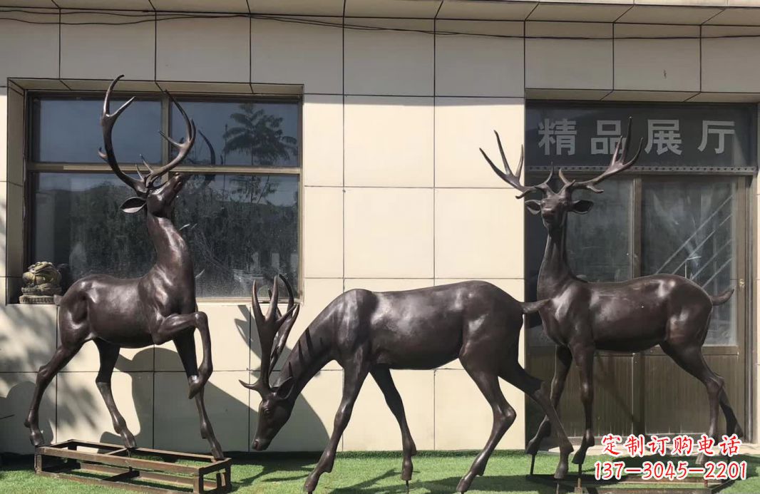 大同群鹿铜雕塑,艺术精雕细琢