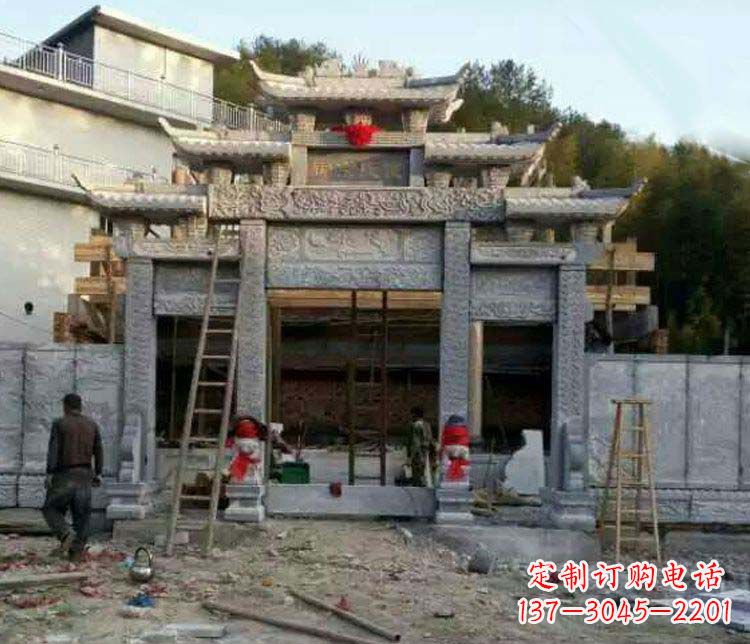 大同三门仿古石雕牌坊打造质感升级的精致建筑