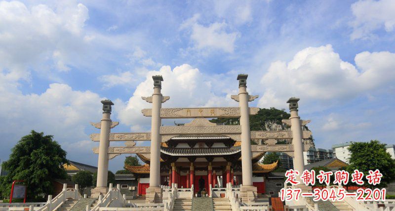 大同三门牌坊简易石牌坊雕塑
