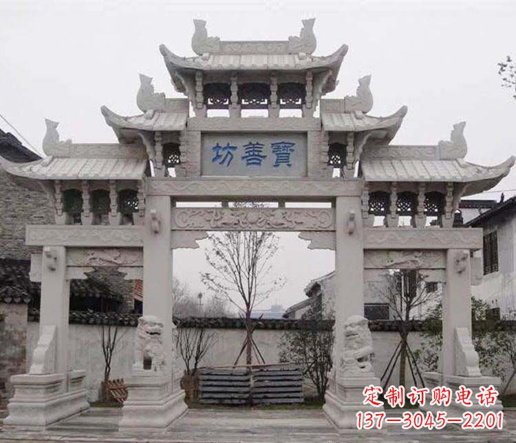 大同领雕塑:精美石牌坊石雕艺术品