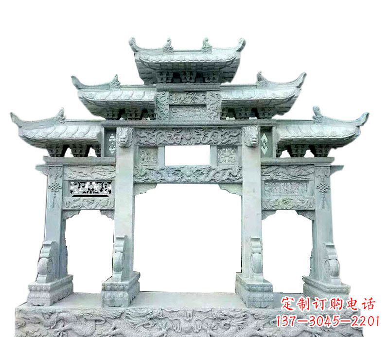 大同中领雕塑仿古牌坊石雕定制
