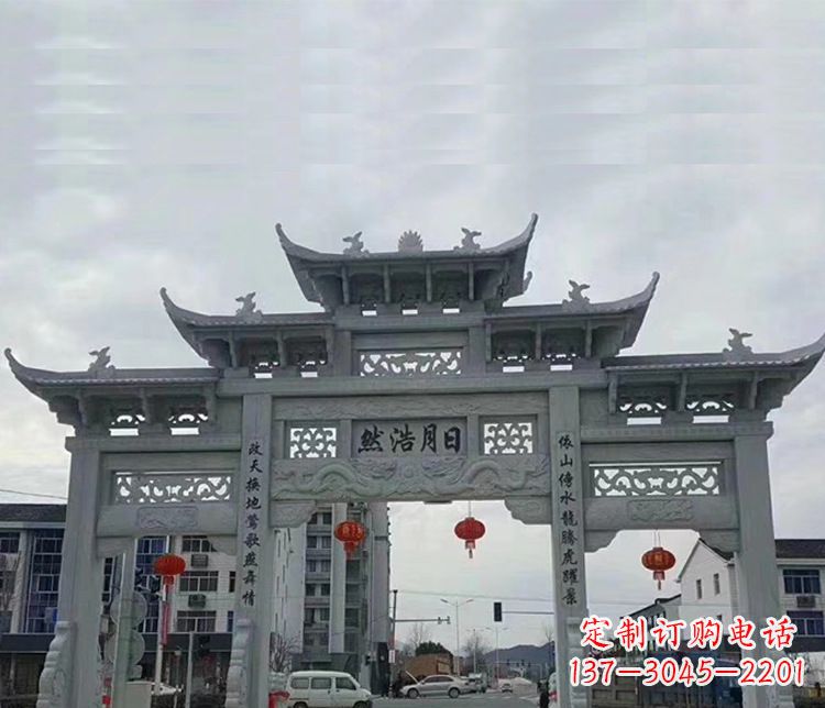大同三门五楼石牌坊:精美石雕艺术