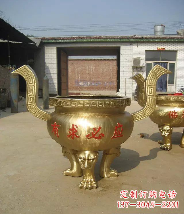 大同三足香炉铜雕,装点你的寺庙