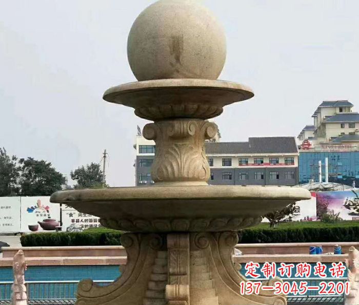 大同砂岩大型喷泉石雕 (2)