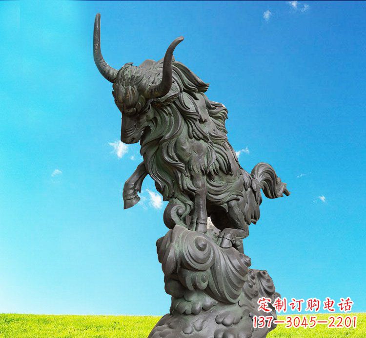大同中领雕塑神牛踏波铜雕