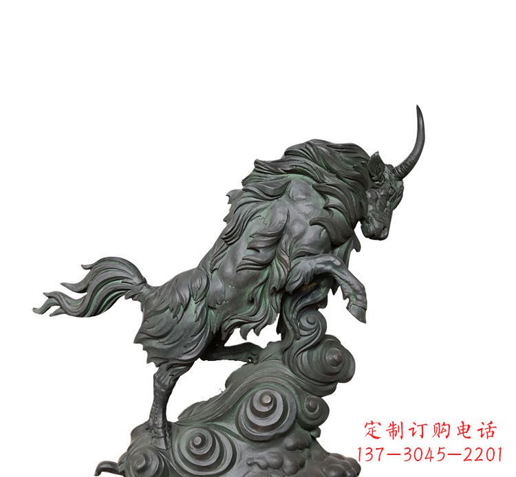 大同神牛踏波绸缎精美铜雕