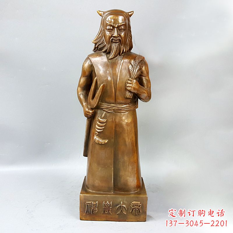 大同尊贵的神农大帝铜雕塑