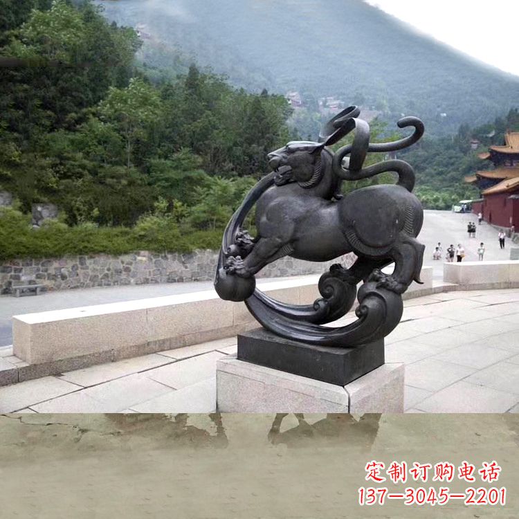 大同神兽白虎铜雕塑,雕刻出传统中国文化之精髓
