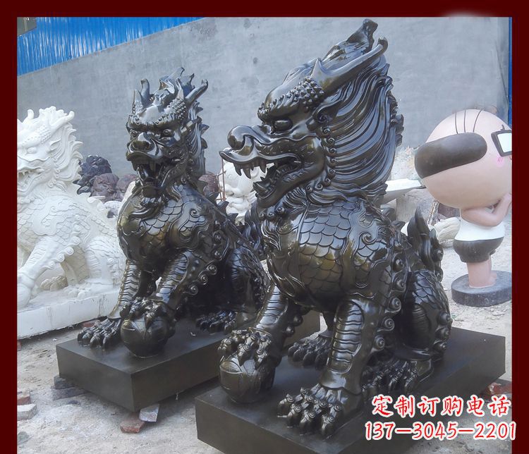 大同中领雕塑的麒麟铜雕是塑造精美的工艺结果。…