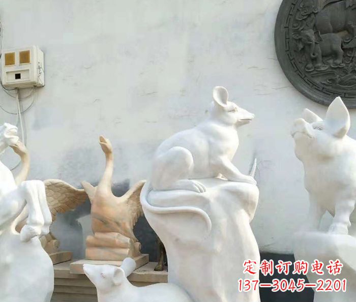 大同独具个性的汉白玉老鼠石雕
