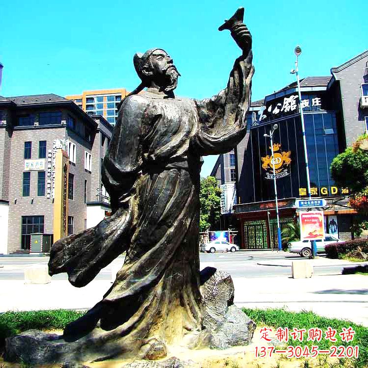 大同经典再现-李白铜雕塑