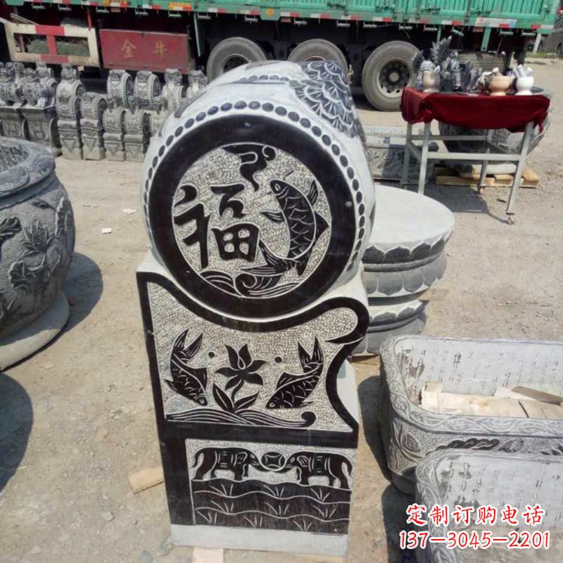 大同狮子门墩石雕