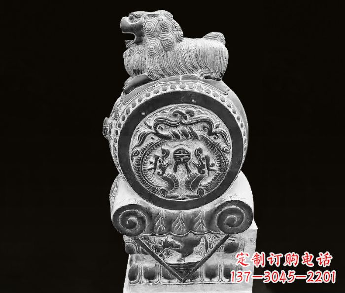 大同中领雕塑狮子石抱鼓仿古石门墩