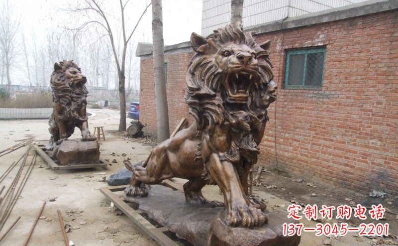 大同狮子企业动物铜雕