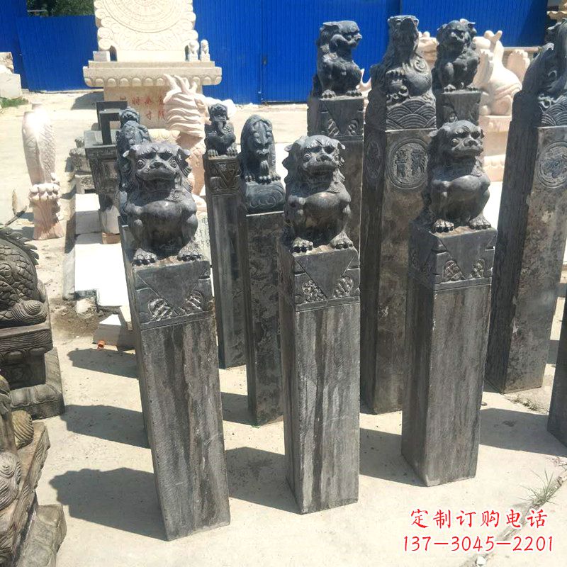 大同狮子拴马桩雕塑,展现国之雄风