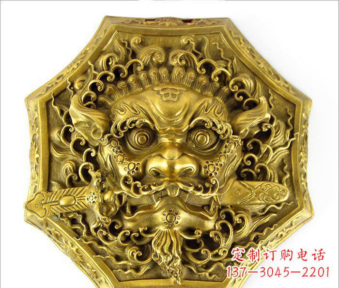 大同铜雕狮子头雕,精致细腻的雕塑艺术