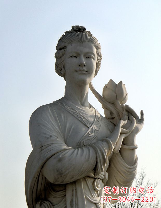 大同汉白玉荷花雕塑,精致美丽无双!