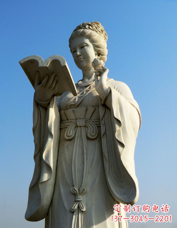 大同十二花神之十一月山茶花王昭君汉白玉美女雕塑