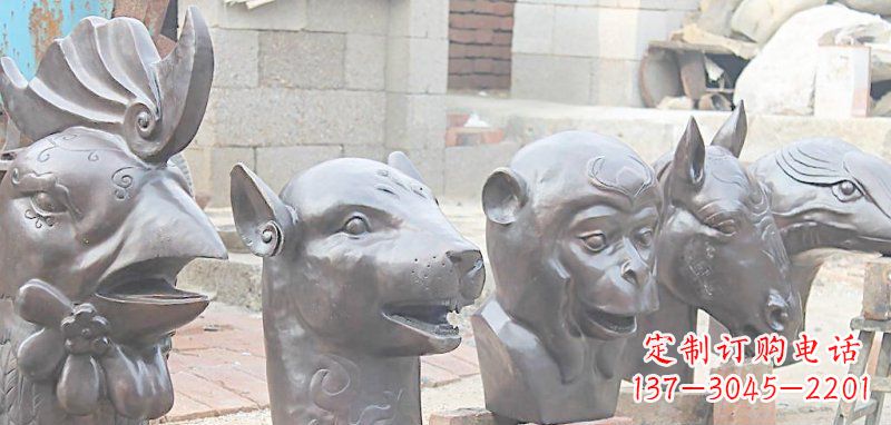 大同十二生肖铜雕,独特的动物雕塑