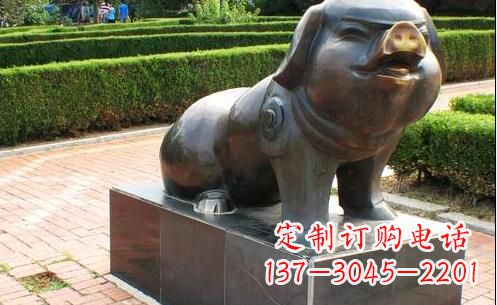大同古典中国十二生肖猪铜雕塑