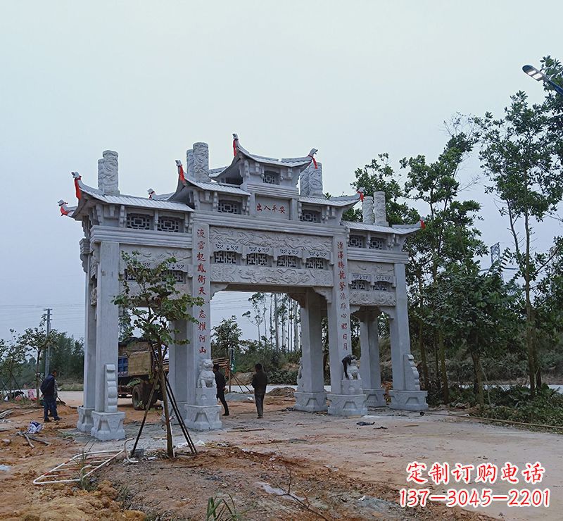 大同领雕塑专业定制仿古牌坊雕塑,拥有多年专业…
