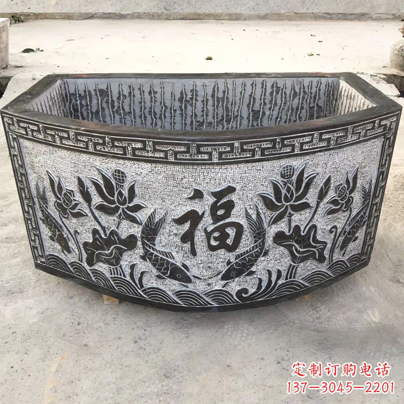 大同欣赏自然美景，石槽养鱼缸静谧雕塑