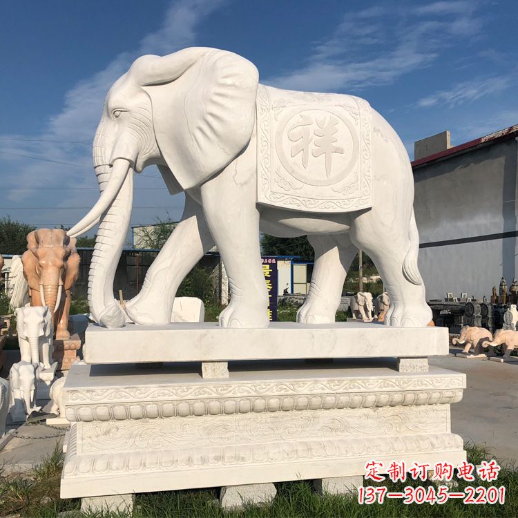 大同现代工艺石雕大象雕塑