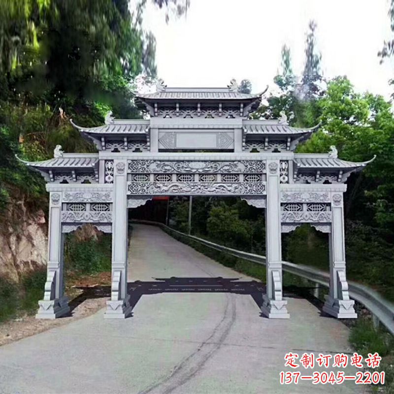 大同艺术品般的牌楼雕塑