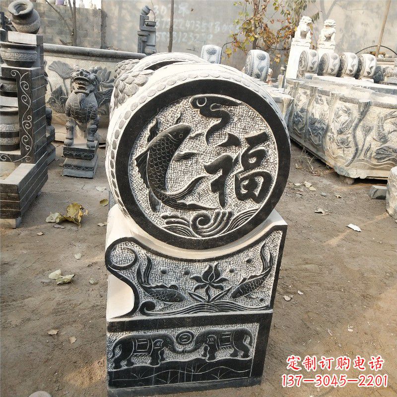 大同一流仿古抱鼓门墩石雕塑