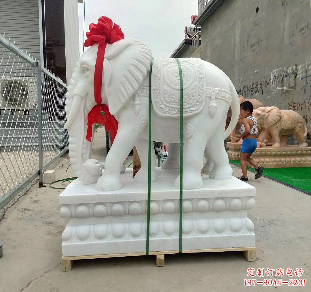 大同中领雕塑精美玉雕大象