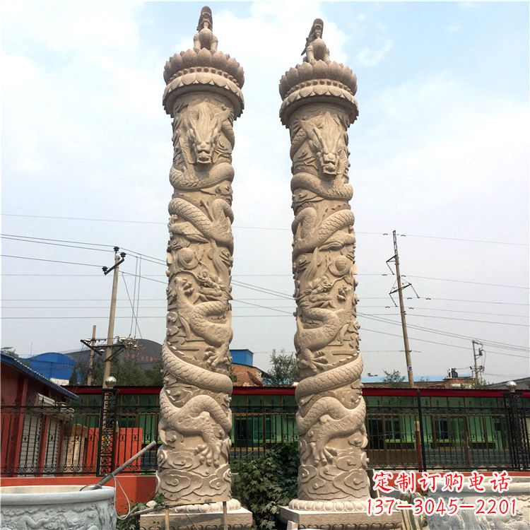 大同石雕华表盘龙柱,雕塑工艺的精美展示
