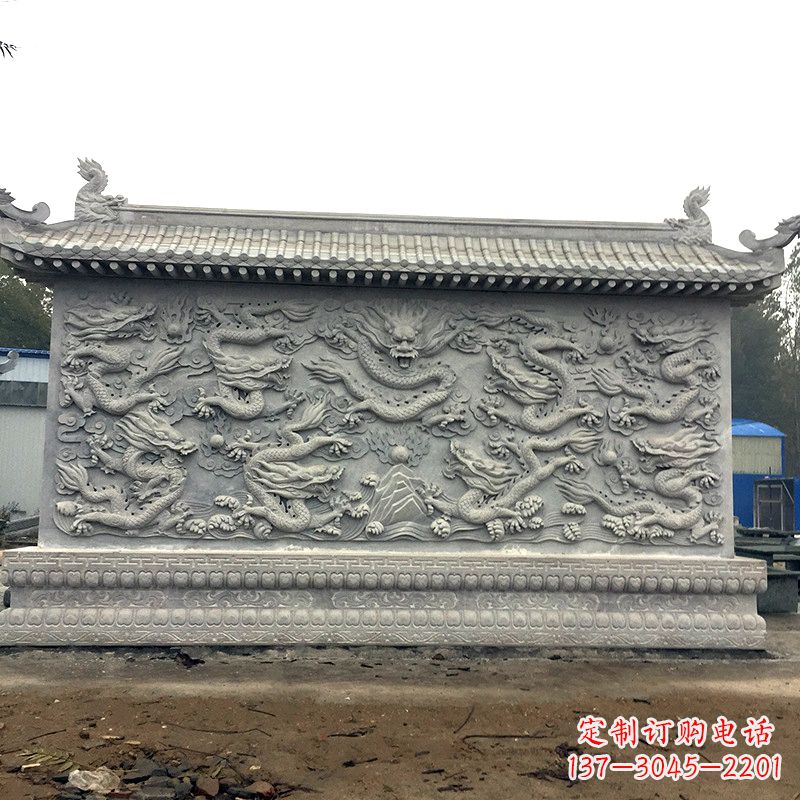 大同中领雕塑:精美九龙壁雕塑,添彩寺庙庭院