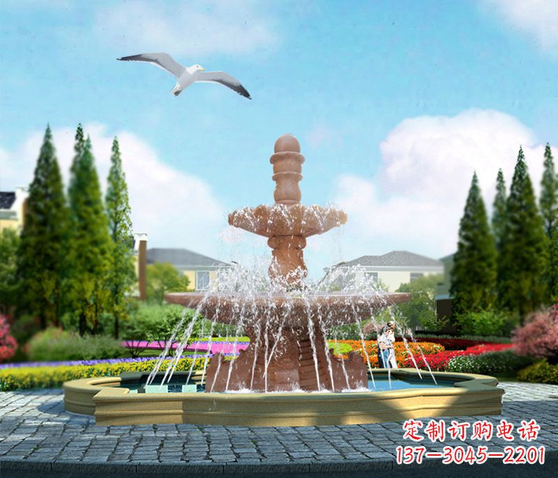 大同石雕流水招财喷泉雕塑,让你迎接财运来临