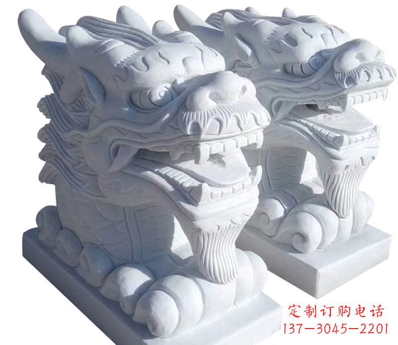 大同精致石雕龙头雕塑,打造建筑雕塑景观
