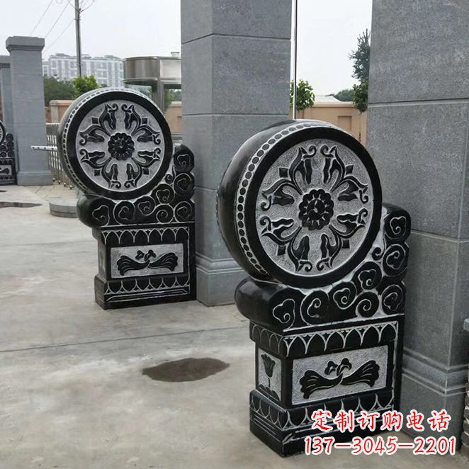 大同中领雕塑自主设计专业制作石雕门墩狮子,专…